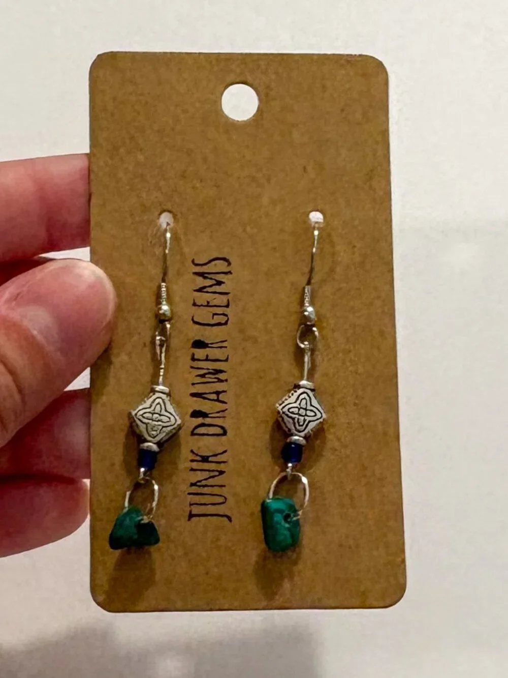 Silver Dangle Beaded Earring